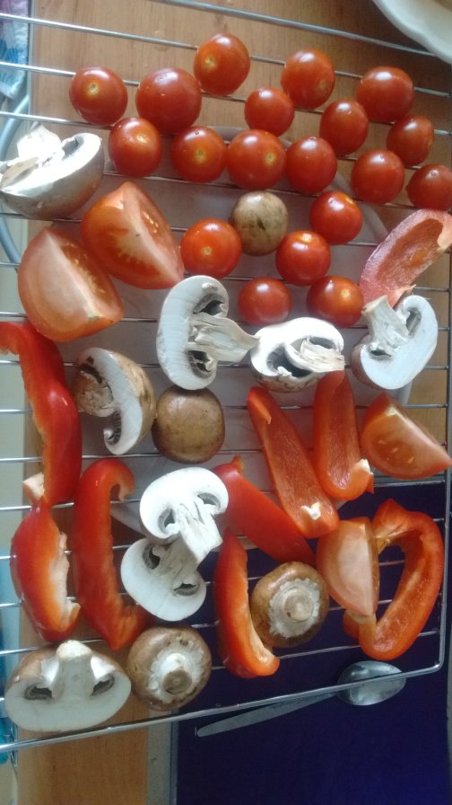 vegetables in oven